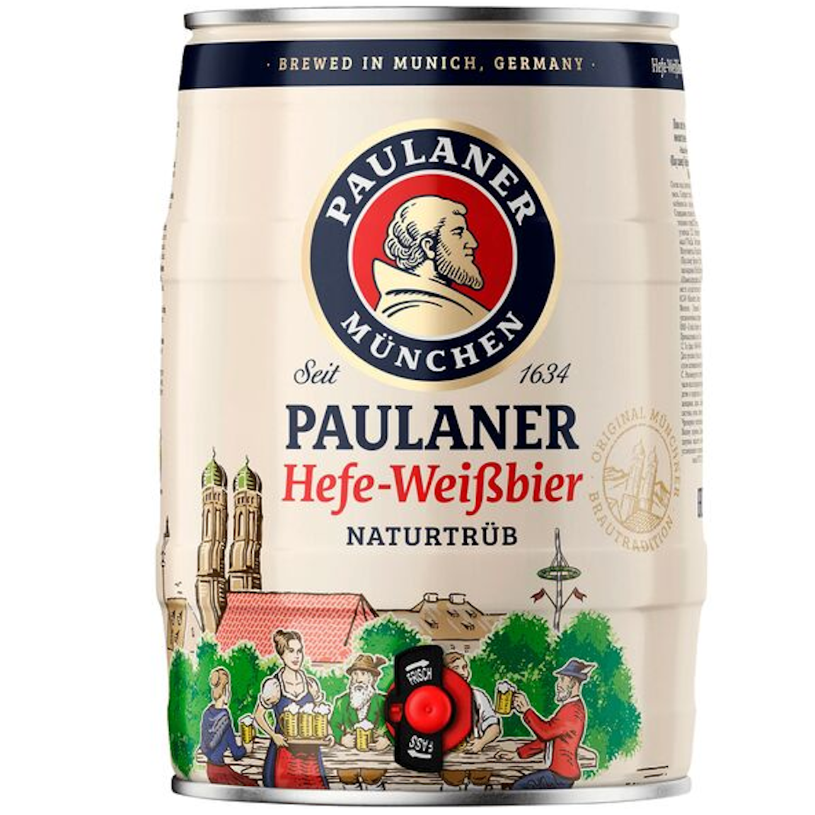 Paulaner Hefe-Weißbier naturtrüb Partydose  (2/5,00 Ltr. Dose EINWEG)