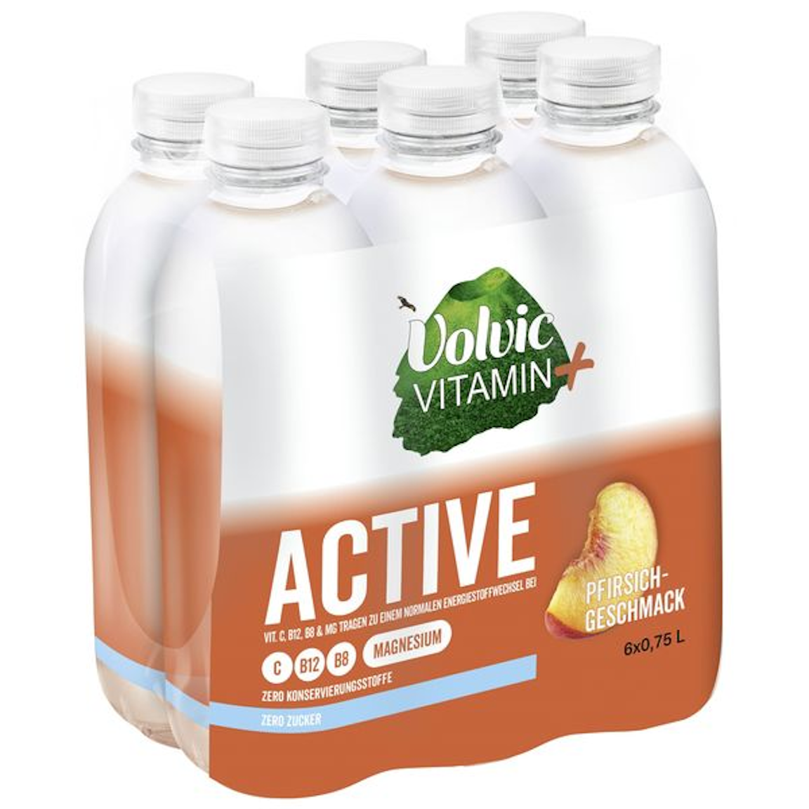 Volvic Vitamin+ Active Pfirsich (6/0,75 Ltr. PET EINWEG)